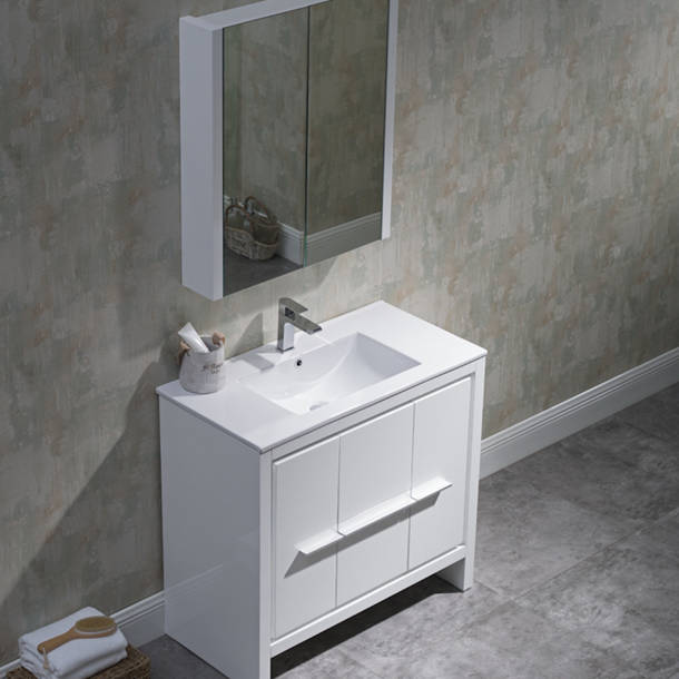 Orren Ellis Zak 32'' Freestanding Single Bathroom Vanity with Ceramic